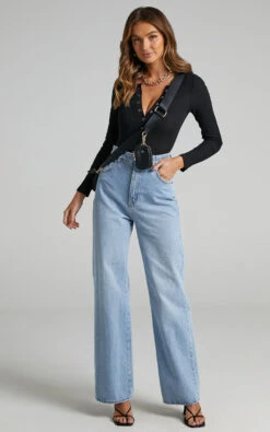 Showpo Tatem Longsleeve Button Front Bodysuit In Black 12 Showpo Tatem Longsleeve Button Front Bodysuit In Black -Showpo Women's Clothing Store Tatem Longsleeve Button Front Bodysuit in Black ST2106004601 3