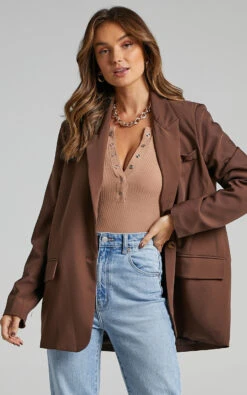 Showpo Tatem Longsleeve Button Front Bodysuit In Mocha 14 Showpo Tatem Longsleeve Button Front Bodysuit In Mocha -Showpo Women's Clothing Store Tatem Longsleeve Button Front Bodysuit in Mocha ST2106004602 8