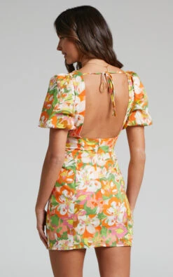 Showpo Taurina Short Sleeve Panelled Plunge Mini Dress In Candid Floral 10 Showpo Taurina Short Sleeve Panelled Plunge Mini Dress In Candid Floral -Showpo Women's Clothing Store Taurina Panelled Mini Dress with Long Sleeves in Candid Floral 2528SD22030192012529 3