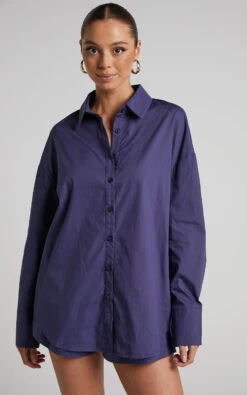 Showpo Terah Shirt In Navy -Showpo Women's Clothing Store Terah Shirt in Navy Blue 2528ST21040010112529 1