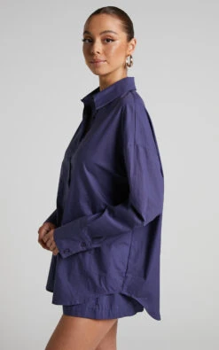 Showpo Terah Shirt In Navy -Showpo Women's Clothing Store Terah Shirt in Navy Blue 2528ST21040010112529 3