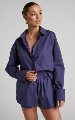 Showpo Terah Shirt In Navy