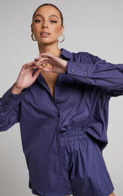 Showpo Terah Shirt In Navy -Showpo Women's Clothing Store Terah Shirt in Navy Blue 2528ST21040010112529 7