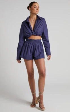 Showpo Terah Shirt In Navy -Showpo Women's Clothing Store Terah Shirt in Navy Blue 2528ST21040010112529 9