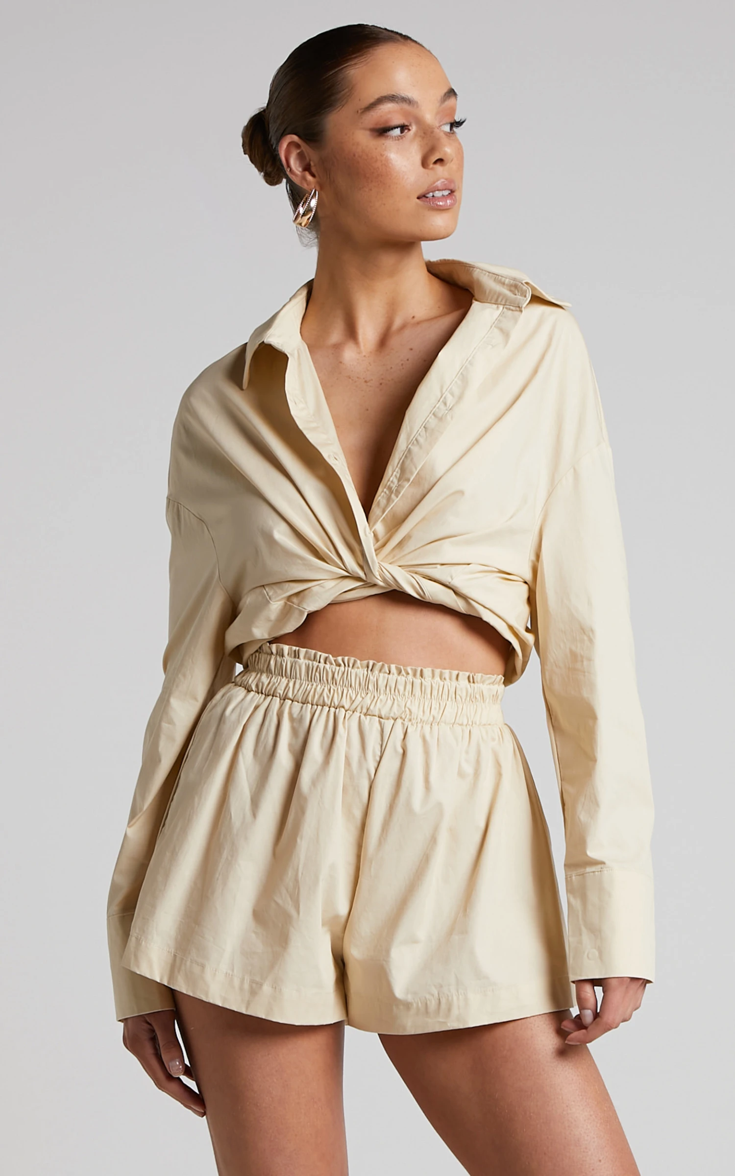 Showpo Terah Shirt In Sand 3 Showpo Terah Shirt In Sand - Image 3