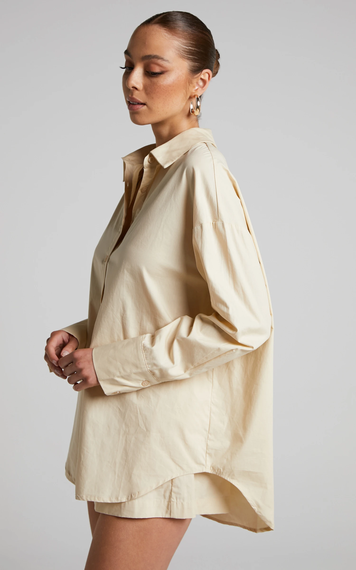 Showpo Terah Shirt In Sand 5 Showpo Terah Shirt In Sand - Image 5