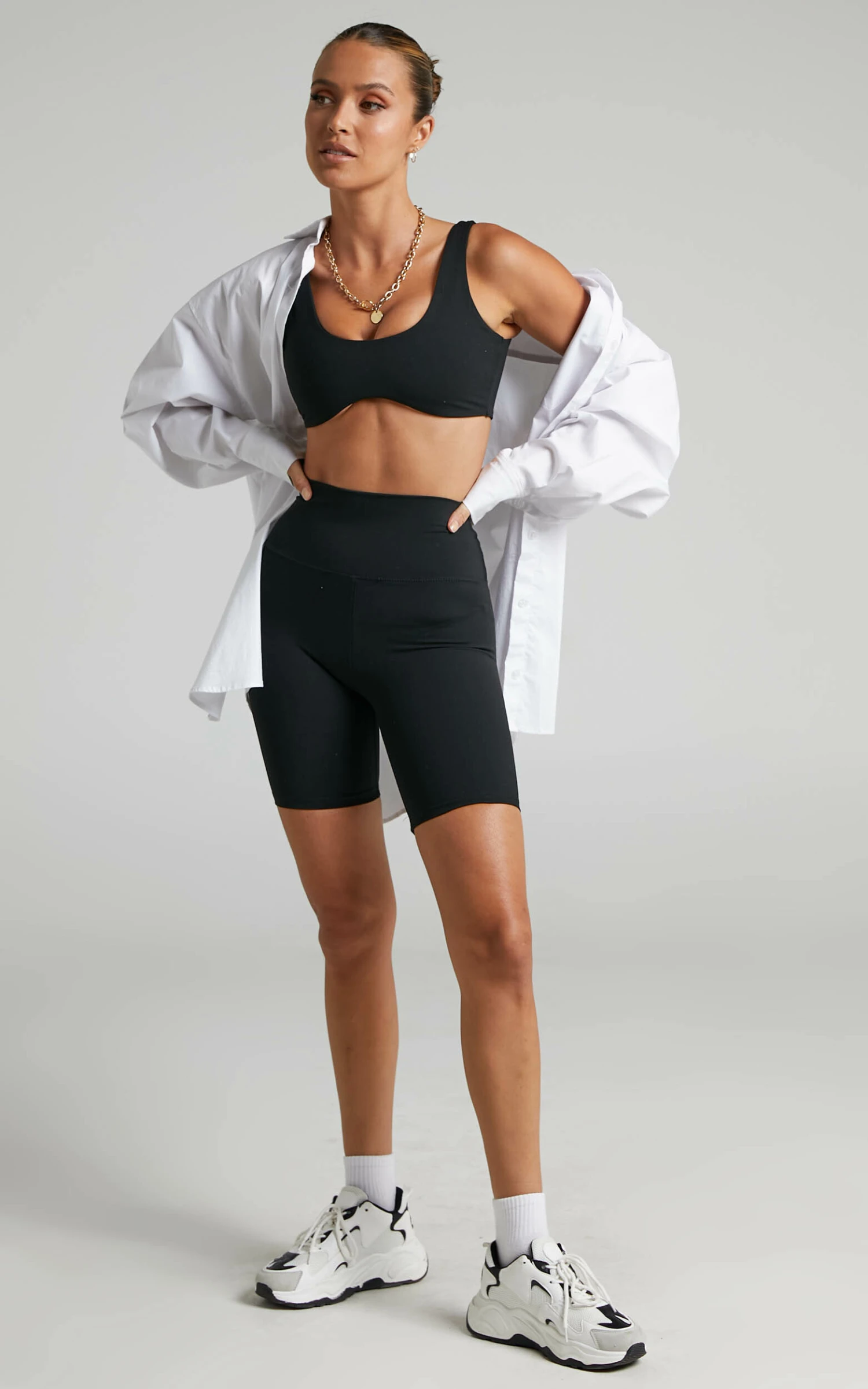 Showpo Thisbe High Waist Bike Short In Black 4 Showpo Thisbe High Waist Bike Short In Black - Image 4
