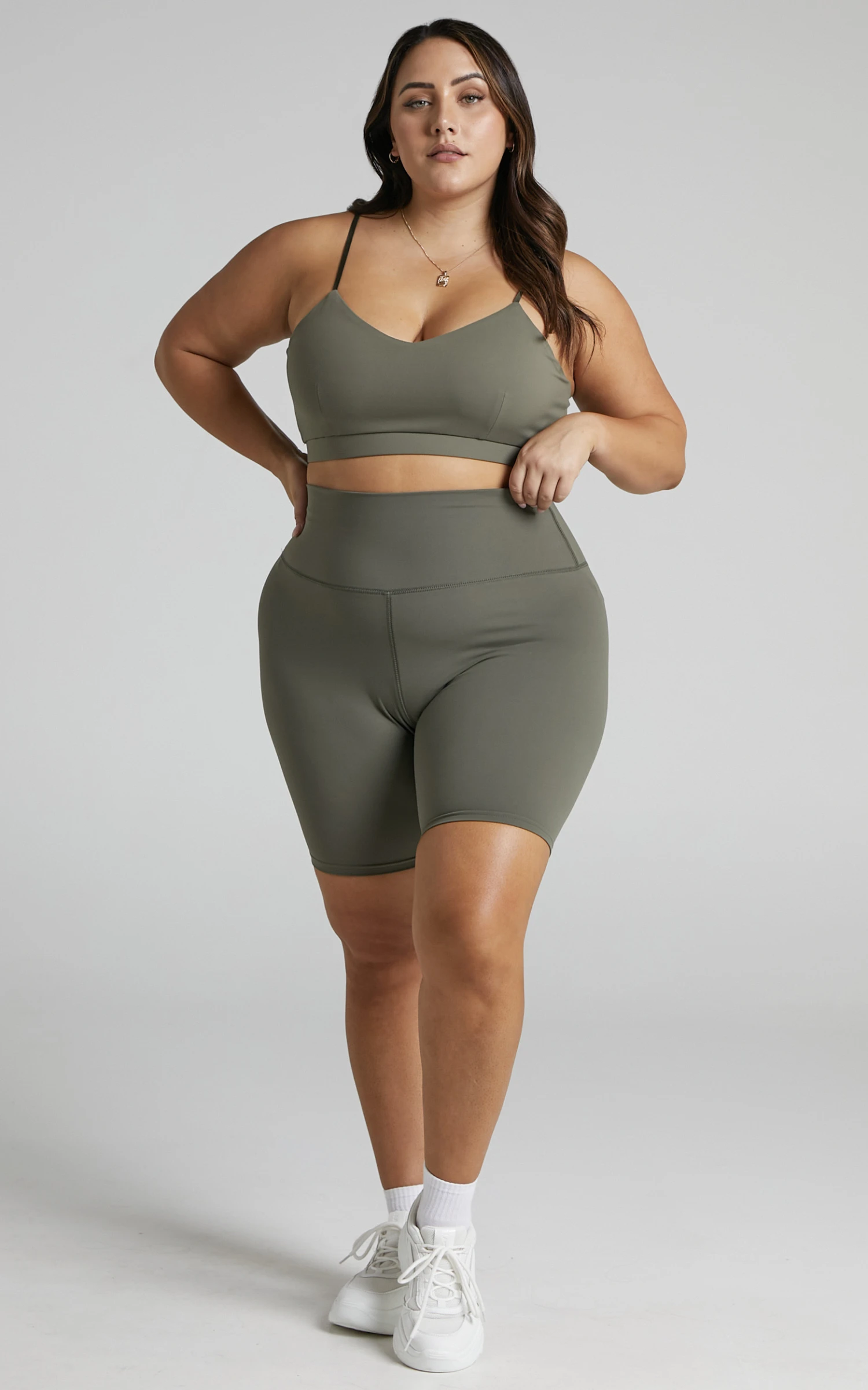 Showpo Thisbe High Waist Bike Short In Khaki 5 Showpo Thisbe High Waist Bike Short In Khaki - Image 5