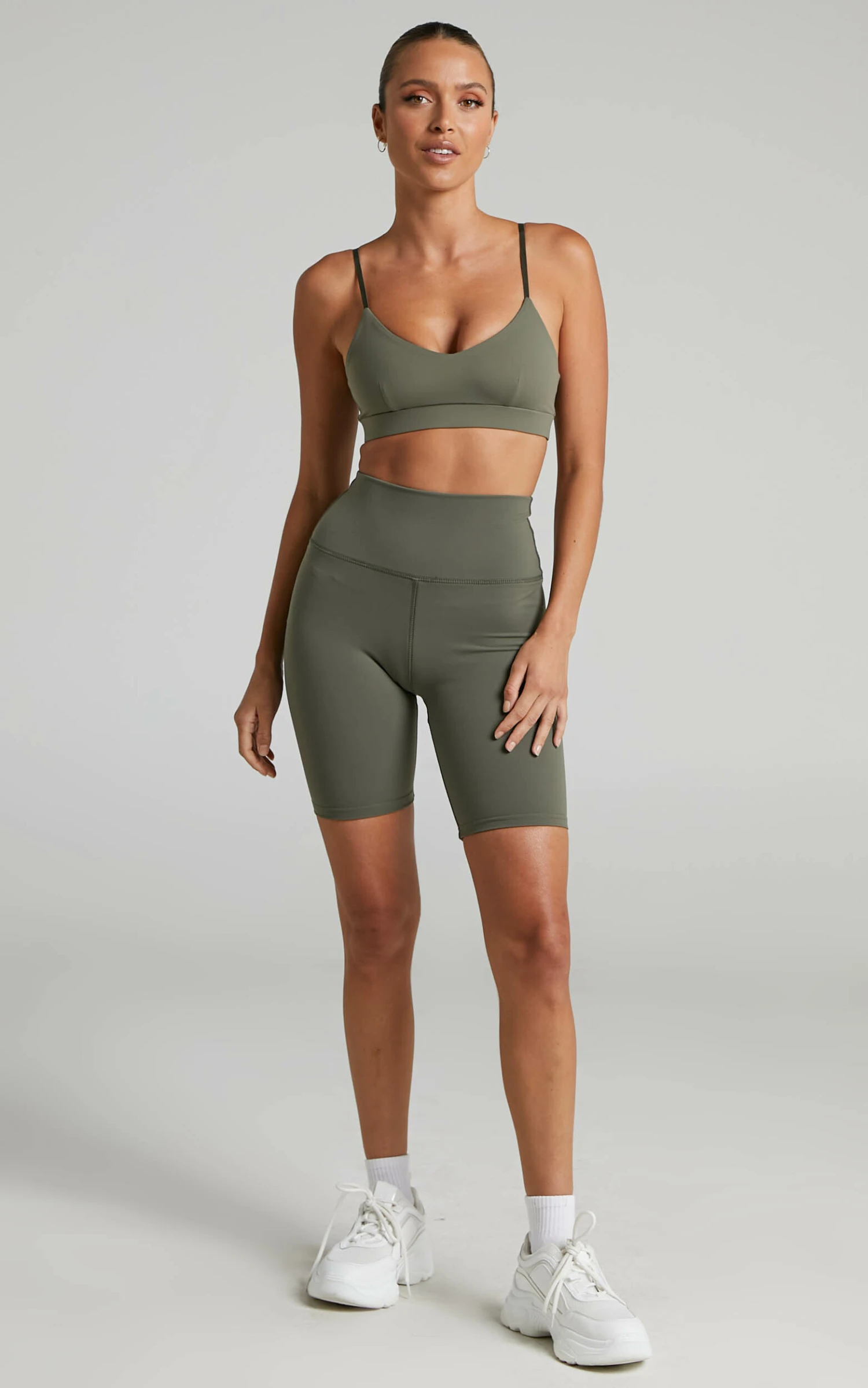 Showpo Thisbe High Waist Bike Short In Khaki 4 Showpo Thisbe High Waist Bike Short In Khaki - Image 4
