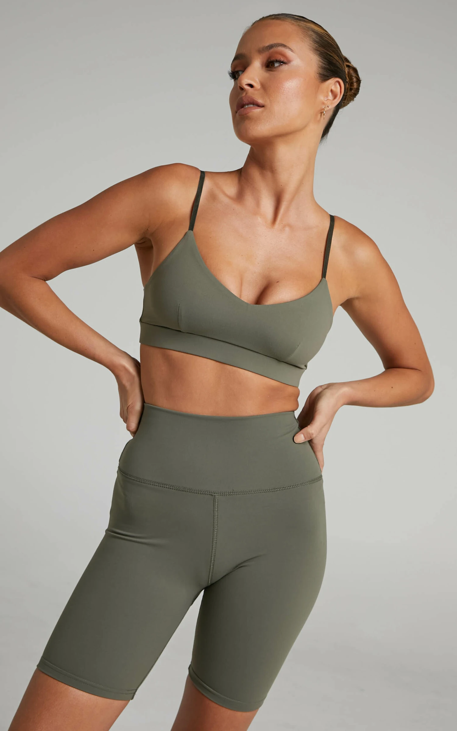 Showpo Thisbe High Waist Bike Short In Khaki 2 Showpo Thisbe High Waist Bike Short In Khaki - Image 2