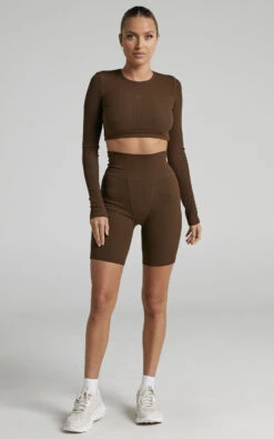 Showpo Tozeur Ribbed High Waist Bike Shorts In Chocolate 8 Showpo Tozeur Ribbed High Waist Bike Shorts In Chocolate -Showpo Women's Clothing Store Tozeur Ribbed Bike Shorts in Chocolate 2528SB22010017022529