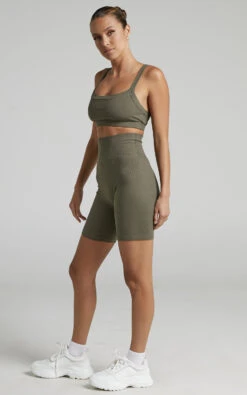 Showpo Tozeur Ribbed High Waist Bike Shorts In Khaki 10 Showpo Tozeur Ribbed High Waist Bike Shorts In Khaki -Showpo Women's Clothing Store Tozeur Ribbed Bike Shorts in Khaki 2528SB22010017072529 2