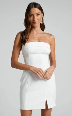 Showpo Tricia Mini Dress - Strapless Foldover Neckline Dress In White 12 Showpo Tricia Mini Dress - Strapless Foldover Neckline Dress In White -Showpo Women's Clothing Store Tricia Strapless Mini Dress in White 2