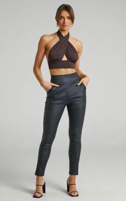 Showpo Trinky - High Waisted Skinny Leg Pants In Black 12 Showpo Trinky - High Waisted Skinny Leg Pants In Black -Showpo Women's Clothing Store Trinky Leatherette Skinny Leg Pants in Black 2528SB21070028012529 1