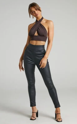 Showpo Trinky - High Waisted Skinny Leg Pants In Black 11 Showpo Trinky - High Waisted Skinny Leg Pants In Black -Showpo Women's Clothing Store Trinky Leatherette Skinny Leg Pants in Black 2528SB21070028012529 2