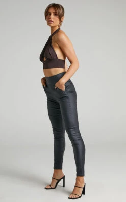 Showpo Trinky - High Waisted Skinny Leg Pants In Black 13 Showpo Trinky - High Waisted Skinny Leg Pants In Black -Showpo Women's Clothing Store Trinky Leatherette Skinny Leg Pants in Black 2528SB21070028012529 4