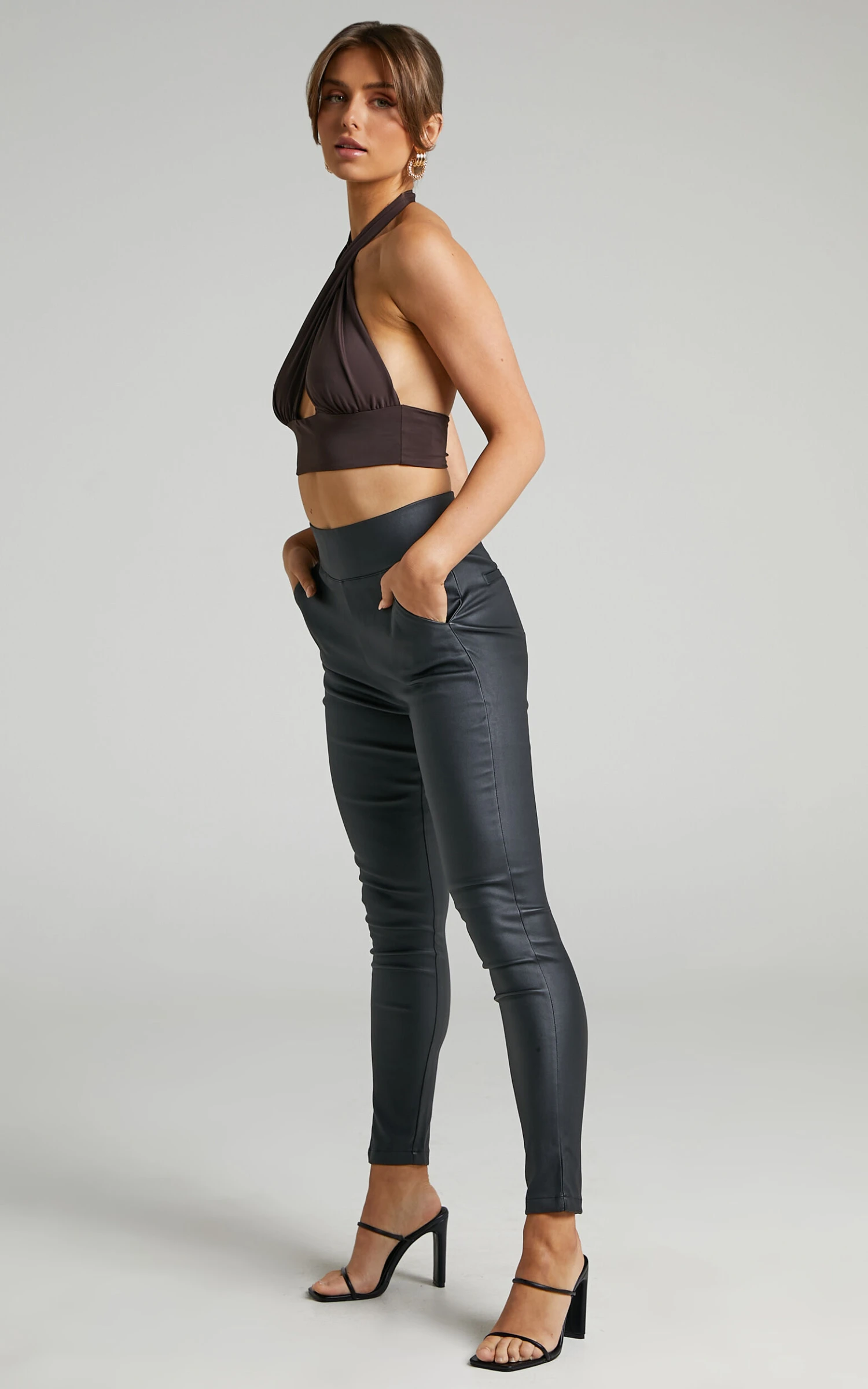 Showpo Trinky - High Waisted Skinny Leg Pants In Black 5 Showpo Trinky - High Waisted Skinny Leg Pants In Black - Image 5