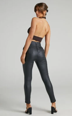 Showpo Trinky - High Waisted Skinny Leg Pants In Black 16 Showpo Trinky - High Waisted Skinny Leg Pants In Black -Showpo Women's Clothing Store Trinky Leatherette Skinny Leg Pants in Black 2528SB21070028012529 6