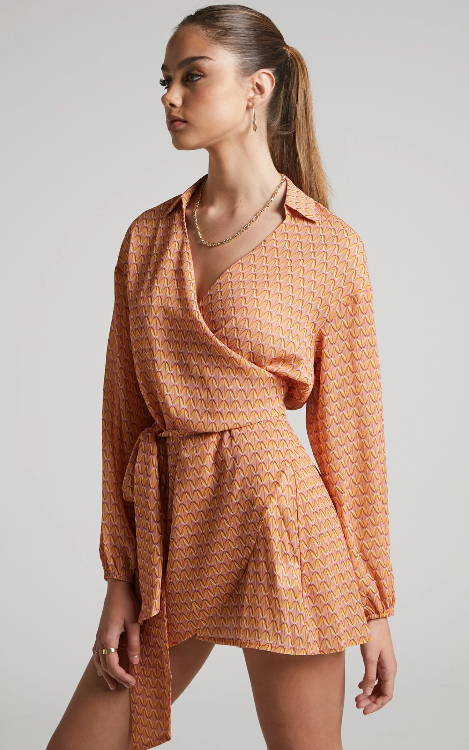 Showpo Tyrena Wrap Mini Dress In Santa Cruz 5 Showpo Tyrena Wrap Mini Dress In Santa Cruz - Image 5