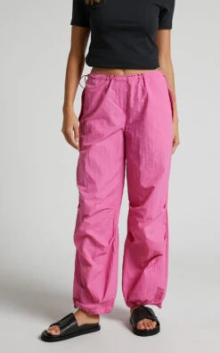 Showpo Utility Low Rise Parachute Pant In Candy Pink -Showpo Women's Clothing Store Utility Parachute Pant in Candy Pink 1