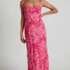 Showpo Veena Bustier Floral Slip Maxi Dress In Pink Floral