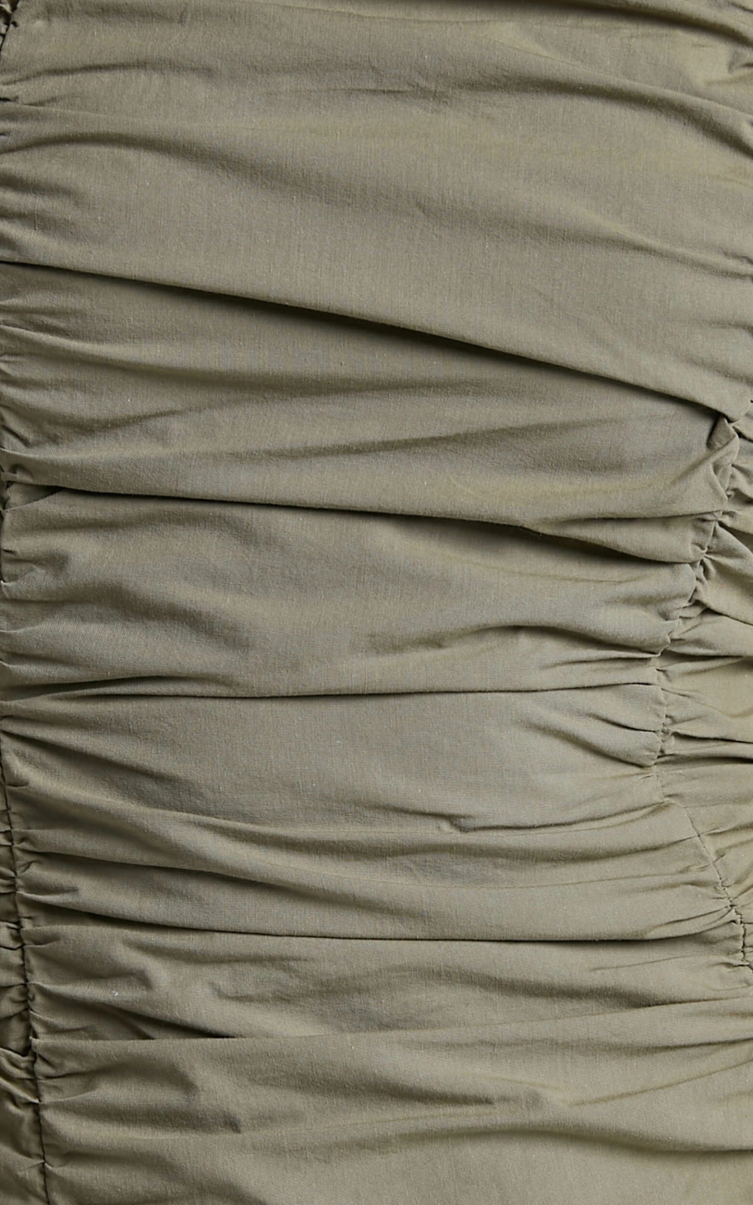 Showpo Verne Mini Dress - Ruched Front Long Sleeve Dress In Khaki 9 Showpo Verne Mini Dress - Ruched Front Long Sleeve Dress In Khaki - Image 9