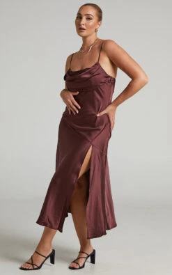 Showpo Yasari Cowl Neck Midi Dress In Chocolate 11 Showpo Yasari Cowl Neck Midi Dress In Chocolate -Showpo Women's Clothing Store Yasari Cowl Neck Midi Dress in Chocolate 2528SD22010124032529 5