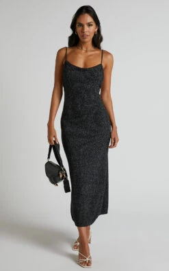 Showpo Yurika Knit Open Back Midi Dress In Black Marle 11 Showpo Yurika Knit Open Back Midi Dress In Black Marle -Showpo Women's Clothing Store Yurika Knit Open Back Midi Dress in Black Marle 2