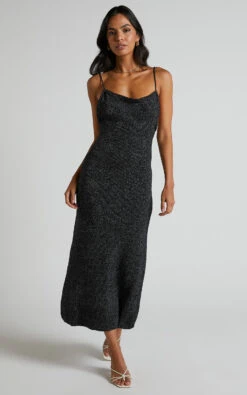 Showpo Yurika Knit Open Back Midi Dress In Black Marle 15 Showpo Yurika Knit Open Back Midi Dress In Black Marle -Showpo Women's Clothing Store Yurika Knit Open Back Midi Dress in Black Marle 20