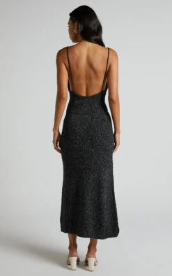 Showpo Yurika Knit Open Back Midi Dress In Black Marle 16 Showpo Yurika Knit Open Back Midi Dress In Black Marle -Showpo Women's Clothing Store Yurika Knit Open Back Midi Dress in Black Marle 31