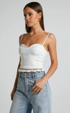 Showpo Zehanie Bustier Tassel Trim Top In White -Showpo Women's Clothing Store Zehanie Bustier Tassel Trim Top in White 7