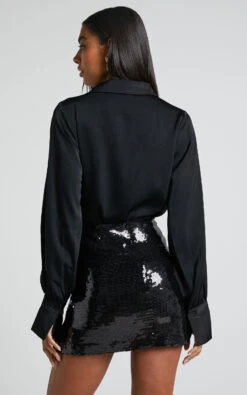 Showpo Zephyr Plunge Neck Cowl Bodysuit In Black 14 Showpo Zephyr Plunge Neck Cowl Bodysuit In Black -Showpo Women's Clothing Store Zephyr Plunge Neck Cowl Bodysuit in Black 6