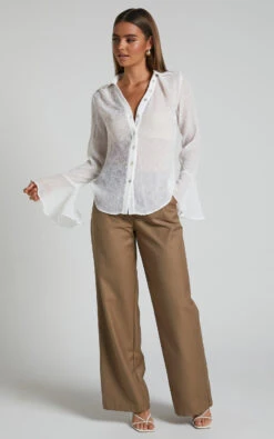 Showpo Zilvia Top - Button Through Textured Long Sleeve Top In White 14 Showpo Zilvia Top - Button Through Textured Long Sleeve Top In White -Showpo Women's Clothing Store Zilvia Top Button Through Textured Long Sleeve Top in White