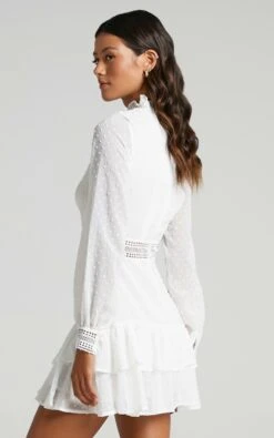 Showpo Are You Gonna Kiss Me Long Sleeve Mini Dress In White -Showpo Women's Clothing Store areyougonnakissmedressinwhite s007559 6