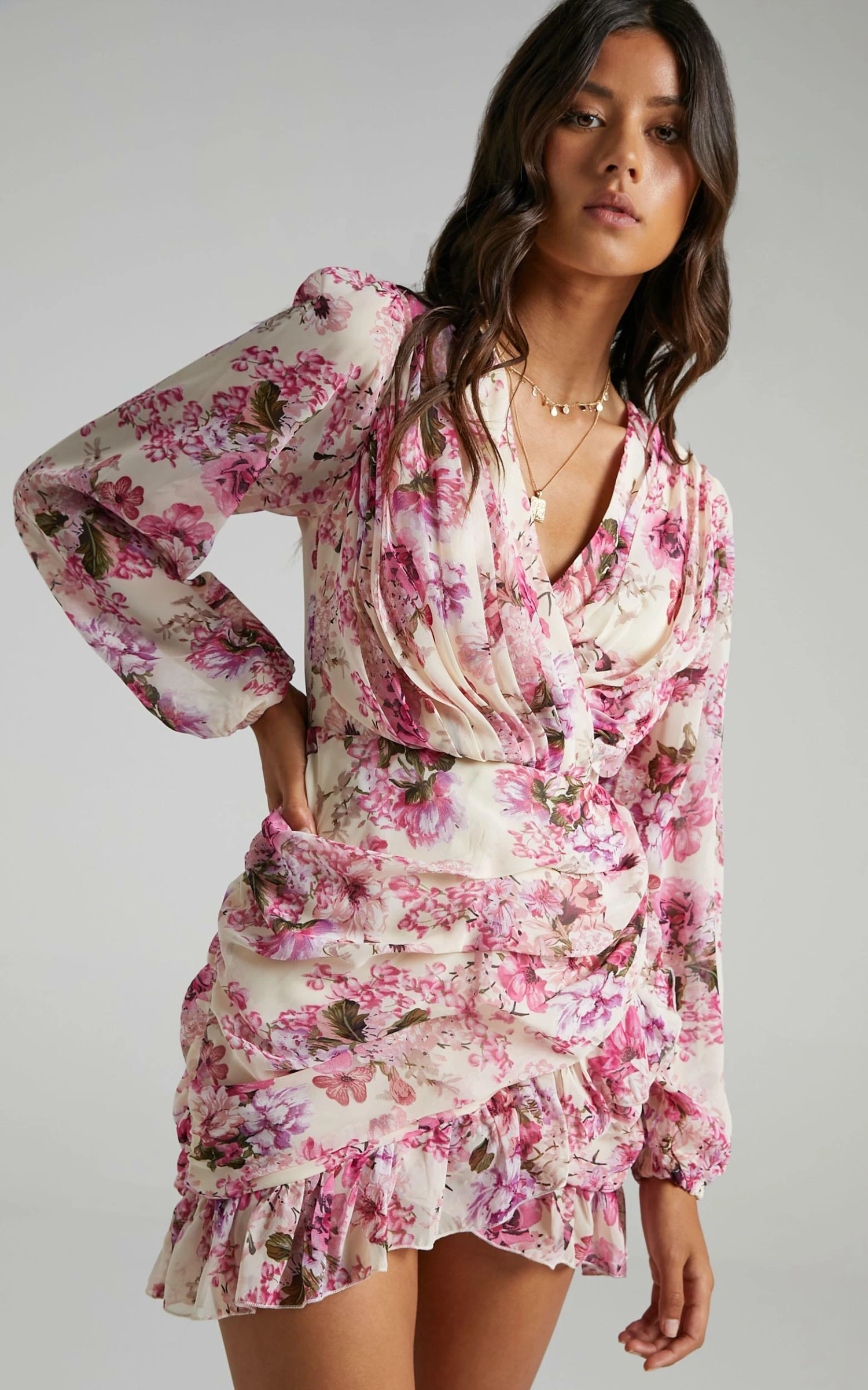 Showpo Can I Be Your Honey Dress In Pink Floral 5 Showpo Can I Be Your Honey Dress In Pink Floral - Image 5