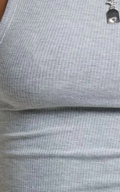 Showpo Cant You Tell Ribbed Tank Top In Grey -Showpo Women's Clothing Store cantyoutelltopingrey s009222 6
