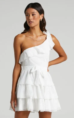 Showpo Darling I Am A Daydream One Shoulder Ruffle Mini Dress In White 8 Showpo Darling I Am A Daydream One Shoulder Ruffle Mini Dress In White -Showpo Women's Clothing Store darling I am a daydream dress in white S009269 3
