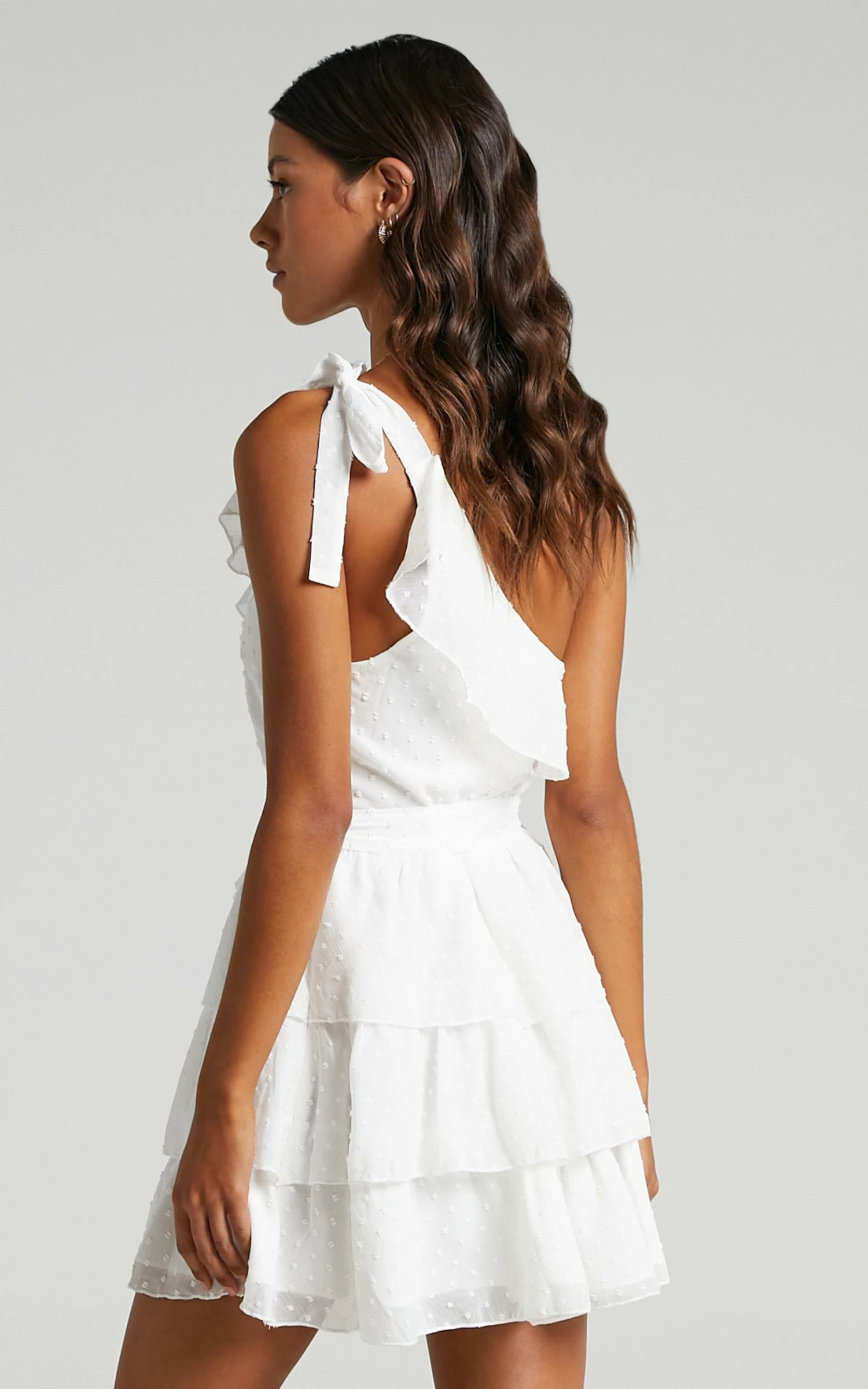 Showpo Darling I Am A Daydream One Shoulder Ruffle Mini Dress In White 5 Showpo Darling I Am A Daydream One Shoulder Ruffle Mini Dress In White - Image 5