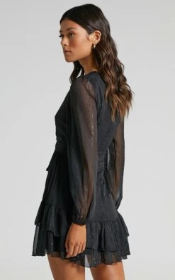 Showpo Eyes That Know Me Long Sleeve Ruffle Mini Dress In Black 17 Showpo Eyes That Know Me Long Sleeve Ruffle Mini Dress In Black -Showpo Women's Clothing Store ey6 1 7