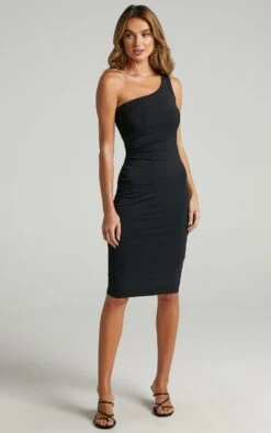 Showpo Got Me Looking One Shoulder Bodycon Midi Dress In Black 9 Showpo Got Me Looking One Shoulder Bodycon Midi Dress In Black -Showpo Women's Clothing Store goack 3
