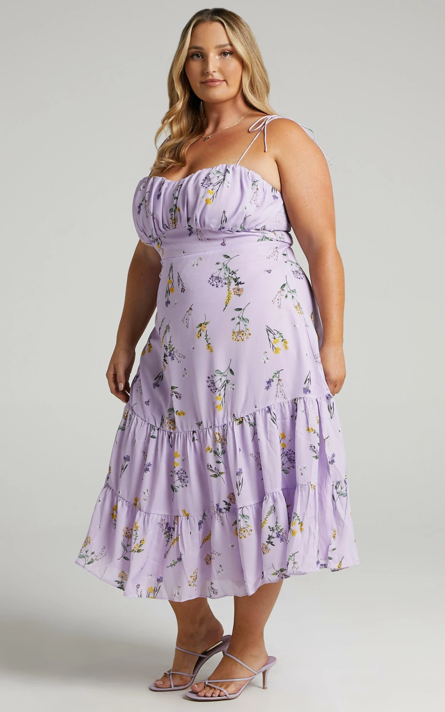 Showpo Monaco Sweetheart Midi Dress In Lavender Botanical Floral 8 Showpo Monaco Sweetheart Midi Dress In Lavender Botanical Floral - Image 8