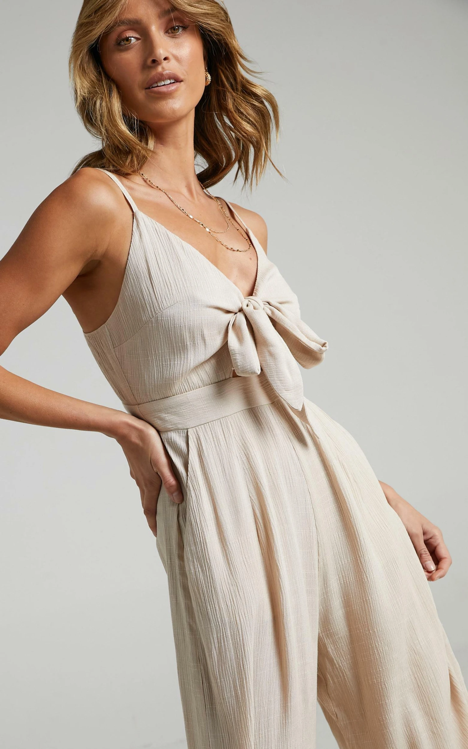 Showpo Renewed Jumpsuit In Natural 9 Showpo Renewed Jumpsuit In Natural - Image 9