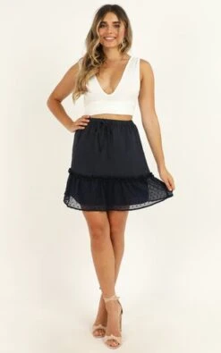 Showpo Open Options Skirt In Navy
