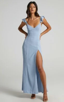 Showpo More Than This Ruffle Strap Maxi Dress In Light Blue 21 Showpo More Than This Ruffle Strap Maxi Dress In Light Blue -Showpo Women's Clothing Store r7723 6