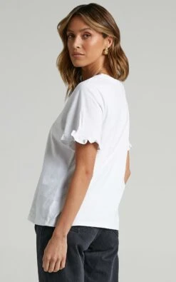 Showpo Closer To Home Ruffle Sleeve Tee In White 15 Showpo Closer To Home Ruffle Sleeve Tee In White -Showpo Women's Clothing Store resh011912 5