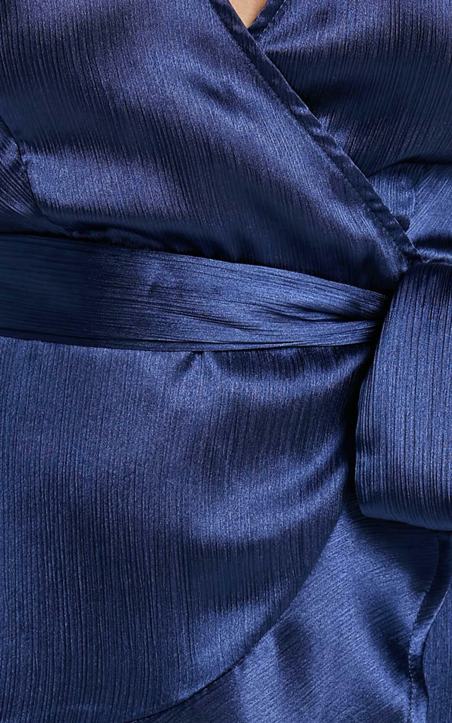 Showpo All I Want To Be Ruffle Mini Dress In Navy Satin 5 Showpo All I Want To Be Ruffle Mini Dress In Navy Satin - Image 5