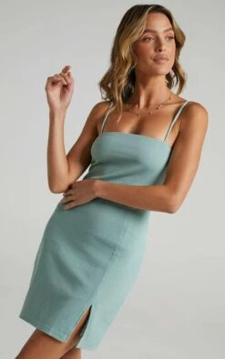 Showpo Island Babe Mini Dress In Sage