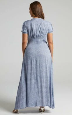 Showpo Flaming Hot Button Up V Neck Maxi Dress In Blue Floral 12 Showpo Flaming Hot Button Up V Neck Maxi Dress In Blue Floral -Showpo Women's Clothing Store s007469 bluefloral 9