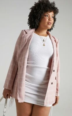 Showpo Sort It Out Blazer In Blush Check 16 Showpo Sort It Out Blazer In Blush Check -Showpo Women's Clothing Store sor24 3