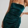 Showpo Beyond It Dress In Teal Velvet